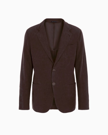 a|x armani exchange Upton line single-breasted jacket in pure linen canvas