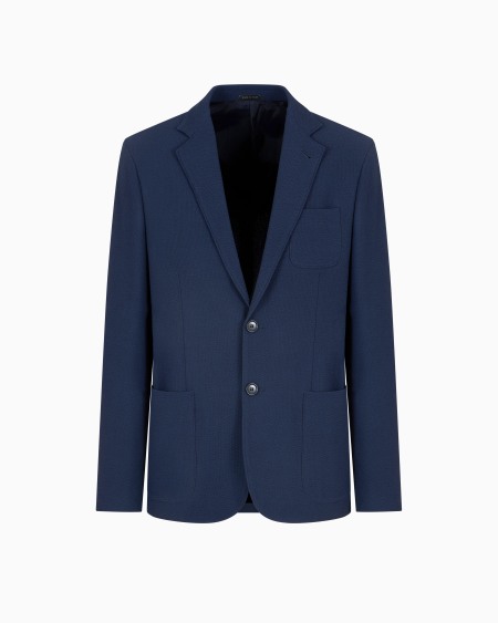 a|x armani exchange Upton line single-breasted jacket in seersucker virgin wool