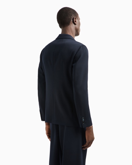 A|x Armani Exchange Upton Line Single-breasted Jacket In Virgin Wool Canneté
