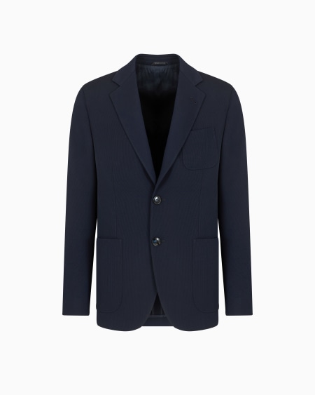 a|x armani exchange Upton line single-breasted jacket in virgin wool canneté
