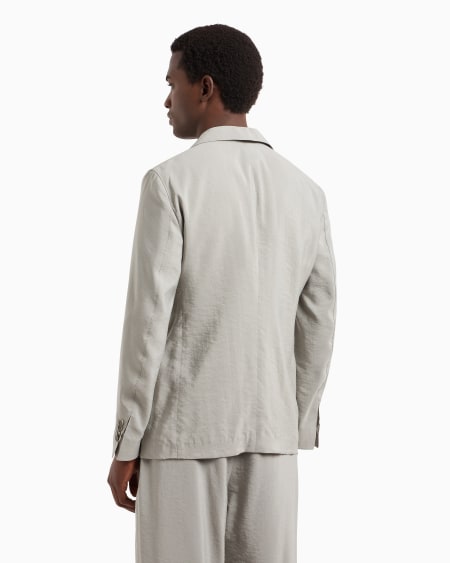 A|x Armani Exchange Upton Line Single-breasted Jacket In Washed Silk