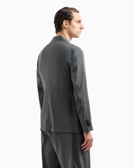 A|x Armani Exchange Upton Line Single-breasted Jacket In Washed Silk