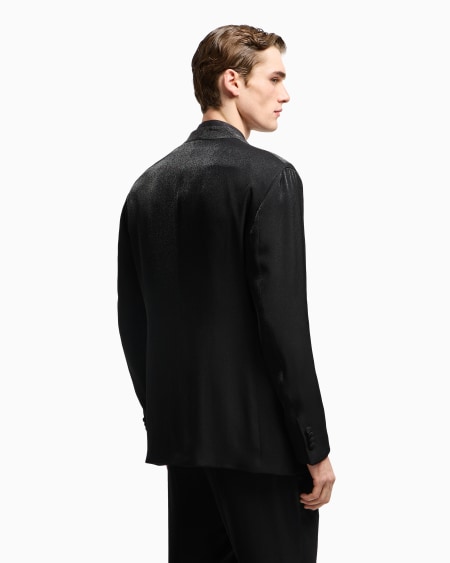 A|x Armani Exchange Upton Line Tuxedo Jacket In A Viscose Blend With Rhinestones