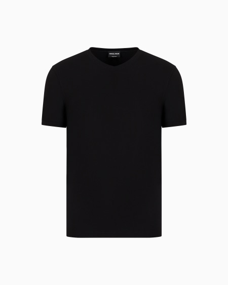 a|x armani exchange V-neck T-shirt Icon in stretch viscose jersey