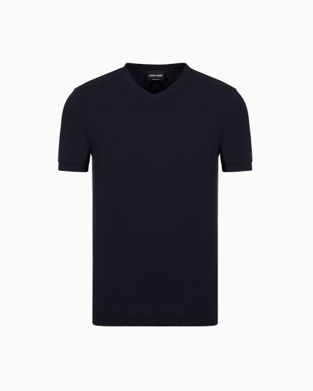 a|x armani exchange V-neck T-shirt Icon in stretch viscose jersey