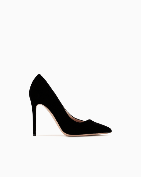 a|x armani exchange Velvet court shoes with an asymmetric top line