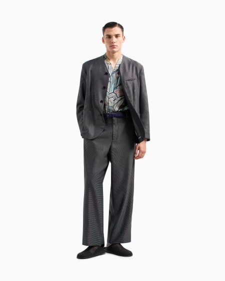 A|x Armani Exchange Virgin Wool And Silk Single-breasted Suit