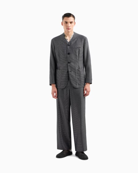 A|x Armani Exchange Virgin Wool And Silk Single-breasted Suit