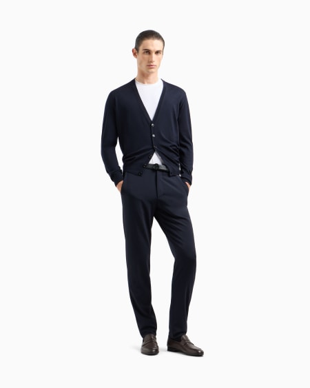 A|x Armani Exchange Virgin-wool Cardigan With Buttons