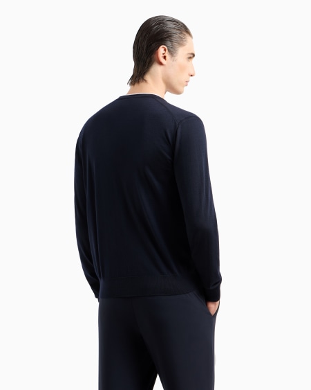 A|x Armani Exchange Virgin-wool Cardigan With Buttons