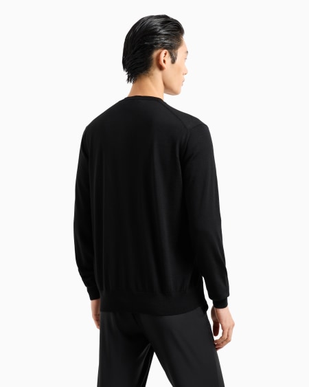 A|x Armani Exchange Virgin-wool Cardigan With Buttons