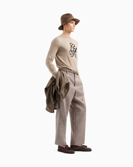 A|x Armani Exchange Virgin-wool Crew-neck Jumper With Logo