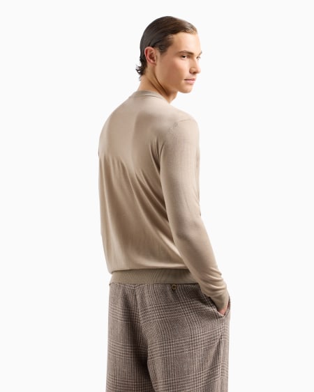 A|x Armani Exchange Virgin-wool Crew-neck Jumper With Logo