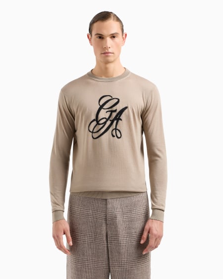 A|x Armani Exchange Virgin-wool Crew-neck Jumper With Logo