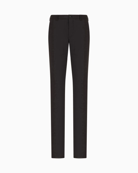 a|x armani exchange Virgin wool flat-front trousers