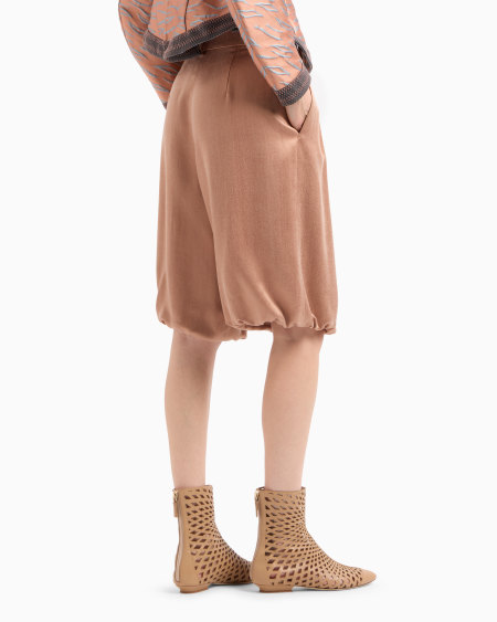 A|x Armani Exchange Viscose And Cupro Bermuda Shorts