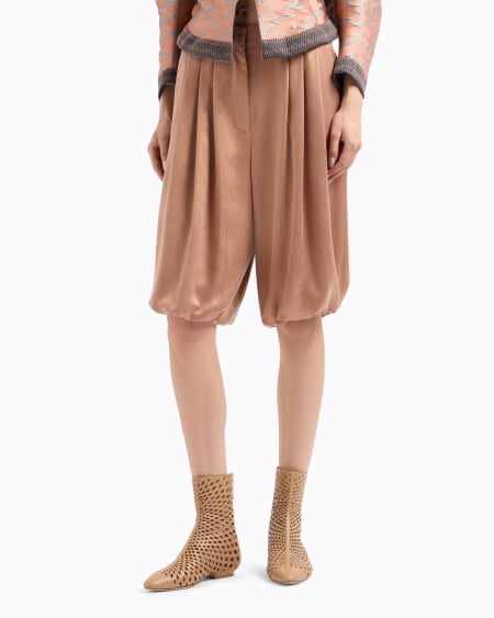 A|x Armani Exchange Viscose And Cupro Bermuda Shorts