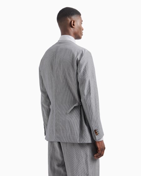 A|x Armani Exchange Viscose And Linen Single-breasted Jacket