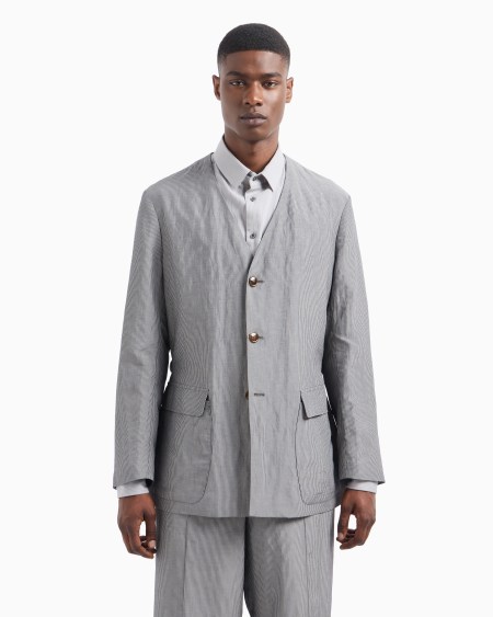A|x Armani Exchange Viscose And Linen Single-breasted Jacket