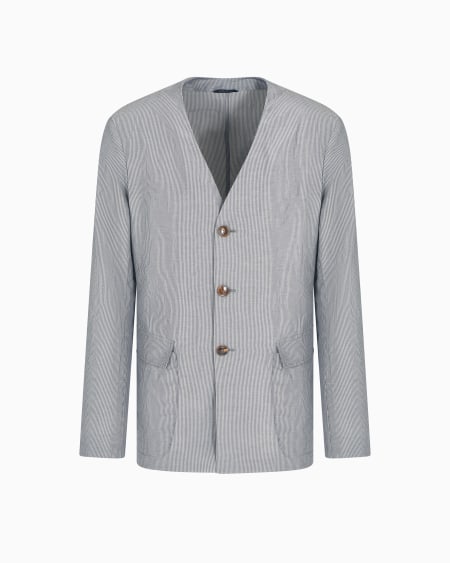 a|x armani exchange Viscose and linen single-breasted jacket