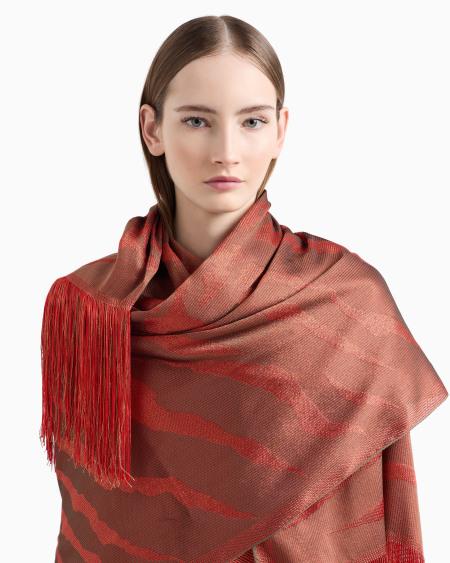 A|x Armani Exchange Viscose And Silk Blend Jacquard Stole