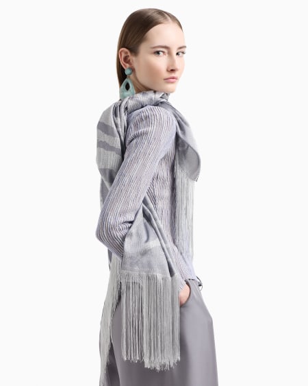 A|x Armani Exchange Viscose And Silk Blend Jacquard Stole