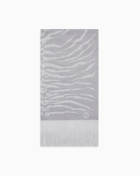 a|x armani exchange Viscose and silk blend jacquard stole