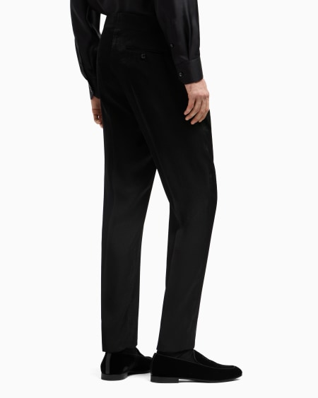 A|x Armani Exchange Viscose-blend Flat-front Trousers