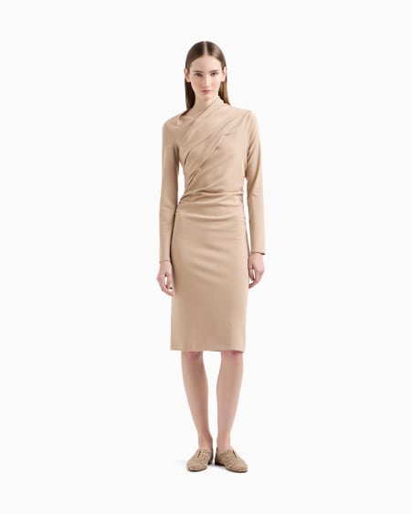 A|x Armani Exchange Viscose-blend Milano-stitch Midi Dress