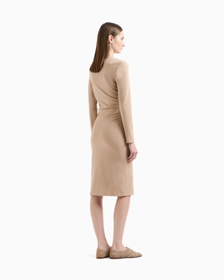 A|x Armani Exchange Viscose-blend Milano-stitch Midi Dress