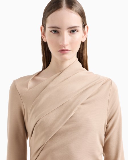 A|x Armani Exchange Viscose-blend Milano-stitch Midi Dress