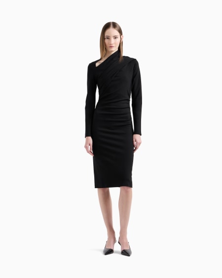 A|x Armani Exchange Viscose-blend Milano-stitch Midi Dress