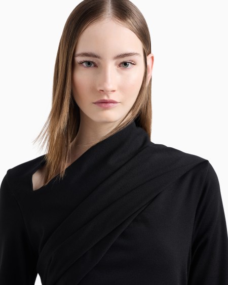 A|x Armani Exchange Viscose-blend Milano-stitch Midi Dress