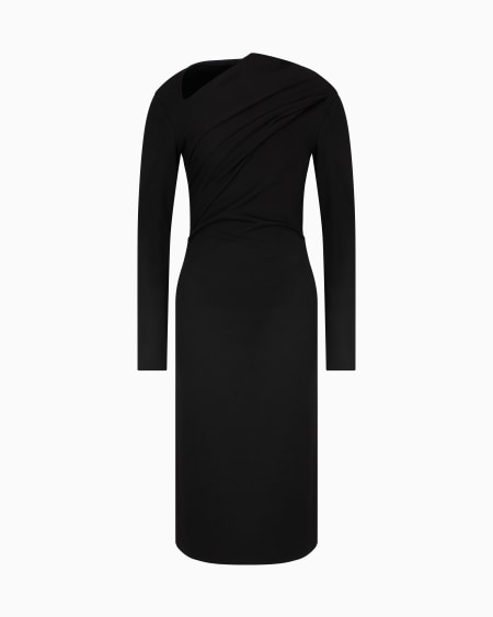 a|x armani exchange Viscose-blend Milano-stitch midi dress