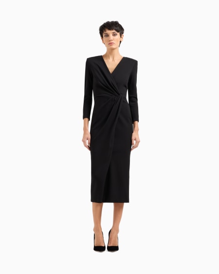 A|x Armani Exchange Viscose-blend Milano-stitch Midi Dress
