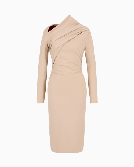 a|x armani exchange Viscose-blend Milano-stitch midi dress