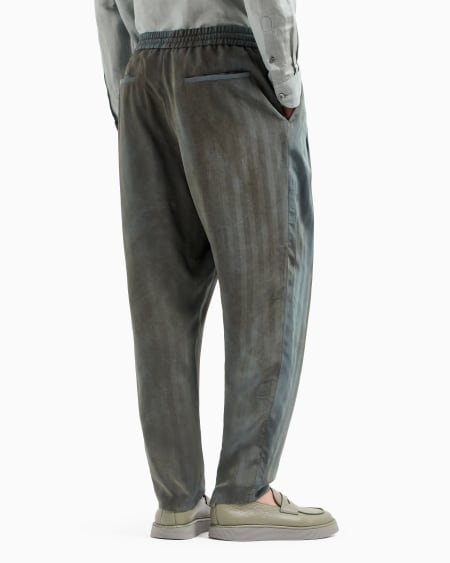 A|x Armani Exchange Viscose Canvas Flat-front Trousers