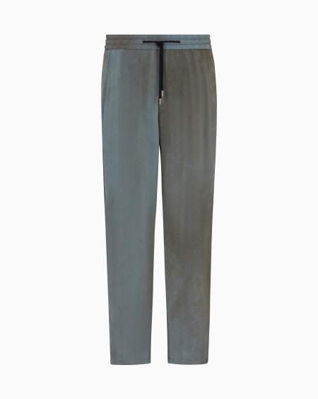 a|x armani exchange Viscose canvas flat-front trousers