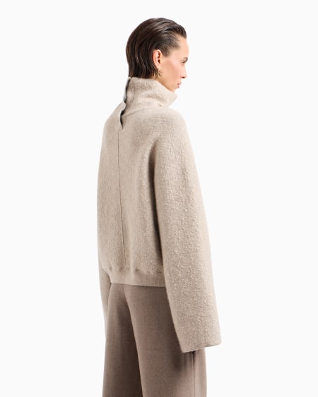 A|x Armani Exchange Viscose Cashmere And Silk Mock-neck Jumper