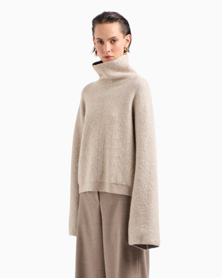 A|x Armani Exchange Viscose Cashmere And Silk Mock-neck Jumper
