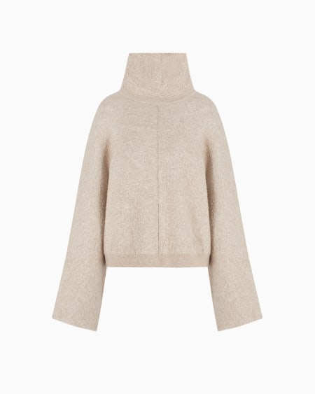 a|x armani exchange Viscose cashmere and silk mock-neck jumper