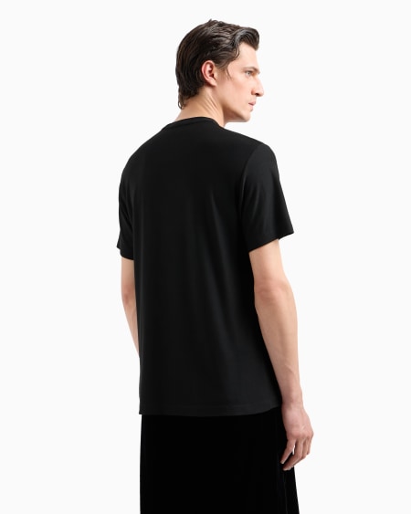 A|x Armani Exchange Viscose Crew-neck T-shirt With A Velvet Insert