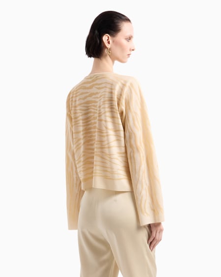 A|x Armani Exchange Viscose Jacquard Blend Crew-neck Jumper