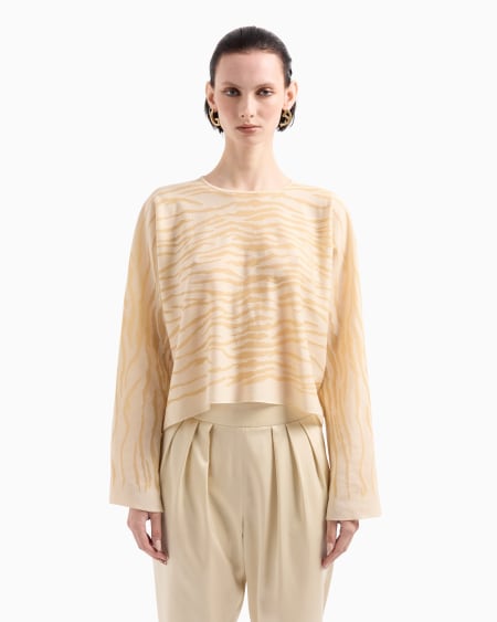 A|x Armani Exchange Viscose Jacquard Blend Crew-neck Jumper