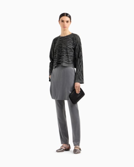 A|x Armani Exchange Viscose Jacquard Blend Crew-neck Jumper