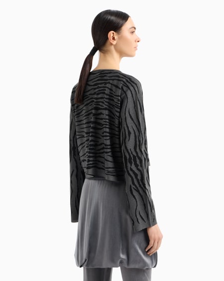 A|x Armani Exchange Viscose Jacquard Blend Crew-neck Jumper