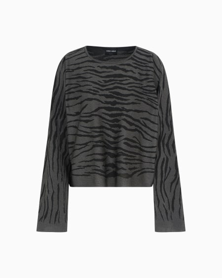 a|x armani exchange Viscose jacquard blend crew-neck jumper