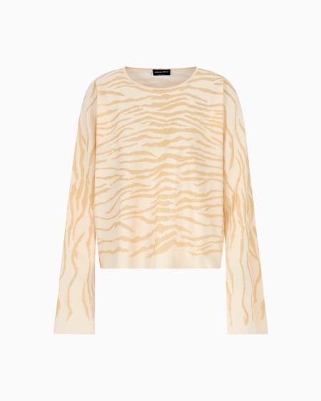 a|x armani exchange Viscose jacquard blend crew-neck jumper