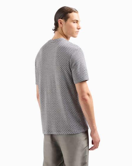 A|x Armani Exchange Viscose Jacquard Jersey Crew-neck T-shirt