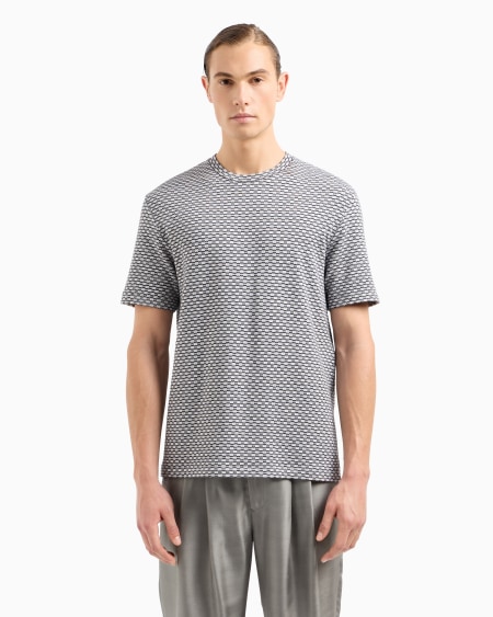 A|x Armani Exchange Viscose Jacquard Jersey Crew-neck T-shirt